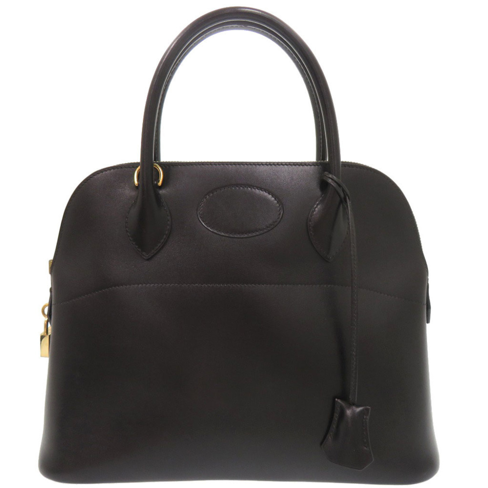 Hermes Bolide 31 Box Calf Black Gold Hardware □F Stamp (Made in 2002) Handbag...